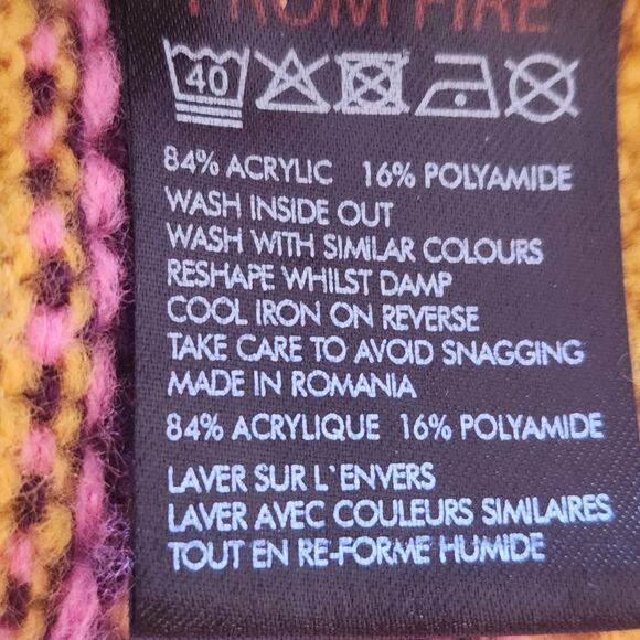 Urban Outfitters UO Mustard Fair Isle Striped Sweater size S - Picture 5 of 12